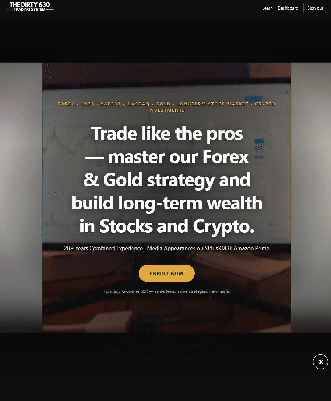 Public landing page with the course headline and enroll button.
